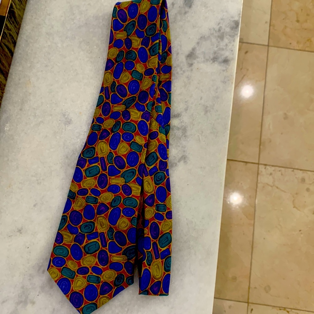CHANEL Multicolor Geometric Tie
